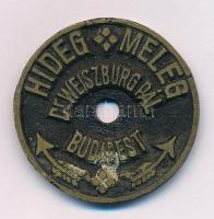 1940-1950 k. "Hideg - Meleg - Dr. Weiszburg Pál - Budapest" bronz épületgépész gyártói védjegy, vagy cégér (40mm) T:XF