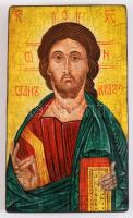 Régi bolgár ikon modern másolata. Festett, fa. 12x20 cm