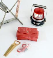 Vegyes szovjet kemping tétel, közte működő jelzőlámpa, kempingszék, stb