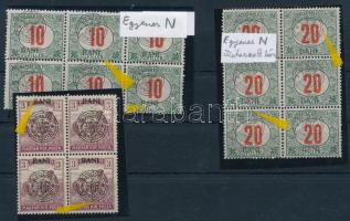 Kolozsvár 1919 3 db klf összefüggés, mindegyik törött karika lemezhibával, Bodor vizsgálójellel