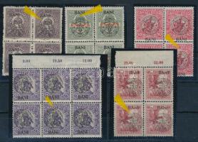 Kolozsvár 1919 5 db klf összefüggés, mindegyik törött karika lemezhibával, Bodor vizsgálójellel