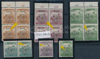 Kolozsvár 1919 4 db klf összefüggés, 1 db önálló érték mindegyik törött karika lemezhibával, Bodor vizsgálójellel