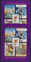 1989 Pro Philatelia blokk + BÉLYEGKINCSTÁR feliratú blokk