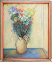 Olvashatatlan (Körtvélyessy?) jelzéssel: Csendélet. Pasztell, papír. Szélén kissé sérült. Ázásnyomokkal. 47x38 cm