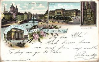 1897 Strassburg with railway station  litho (EK)