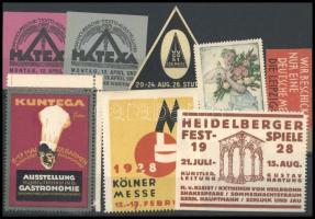 Régi, német kiállítási levélzáró tétel berakólapon / German poster stamps