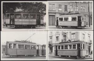 SZVV és SZKV villamosai, 4 db reprodukciós fotó, 9×14 cm