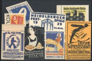 Régi, német kiállítási levélzáró tétel berakólapon / German poster stamps