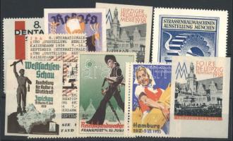 Régi, német kiállítási levélzáró tétel berakólapon / German poster stamps