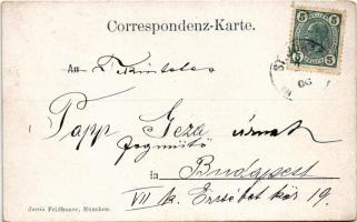 1906 Sankt Johann (Tirol), Gasthof zum hohen Kaiser / inn, railway station. Art Nouveau, floral (fa)