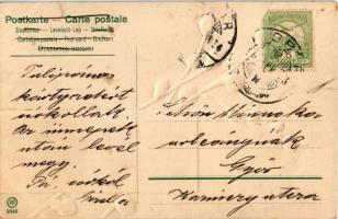 Boldog Húsvéti Ünnepeket! / Easter greeting art postcard. Emb. litho s: Mailick (lyuk / pinhole)