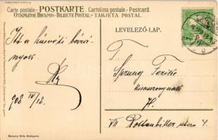 1908 Boldog Ünnepeket! Meissner &amp; Buch, Szénásy Béla kiadása / Easter greeting art postcard....