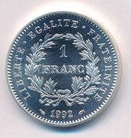 Franciaország 1992. 1Fr Ag "Az Első Köztársaság 200. évfordulója" kapszulában T:UNC France 1992. 1 Franc Ag "200th Anniversary of the First French Republic" in capsule C:UNC Krause KM#1005