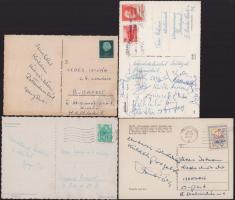 10 db képeslap magyar sportolók (?) aláírásaival: Vilcsek György, Kürti András, Harka László, Farkas...