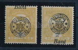 Nagyvárad 1919 Turul 2 db 2f eltolódott felülnyomással, Bodor vizsgálójellel