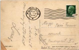 1934 Ferrara, saluti a Grande Velocitá, dettaglio cattedrale, castello Estense, stazione ferroviaria...