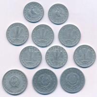 Vegyes, 11db-os érmetétel, mind 1970 előtti kiadás: 10f (2db) + 20f (6db) + 1Ft (3db) T:vegyes