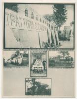 Roma, Rome; Trattoria San Calisto / restaurant, castle, gallery, garden, view. 2-tiled folding panor...