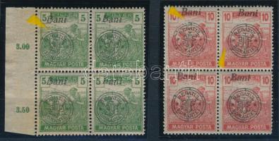 Nagyvárad 1919 2 db 4-es tömb törött kör lemezhibával, Bodor vizsgálójellel