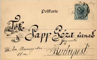 1905 Sankt Johann (Tirol), St. Johann mit dem Kaisergebirge, Bahnhof / railway station, train (EB)