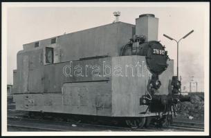 MÁV 376.613 mint a XII. páncélvonat másolatának mozdonya, reprodukciós fotó, 9×14 cm