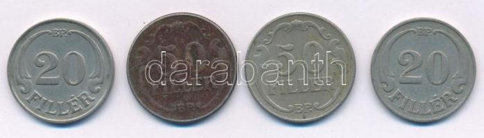 1926. 20f + 50f + 1938. 20f + 1940. 50f T:XF-VF patina