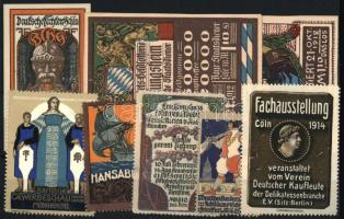 Régi, német kiállítási levélzáró tétel berakólapon / German poster stamps