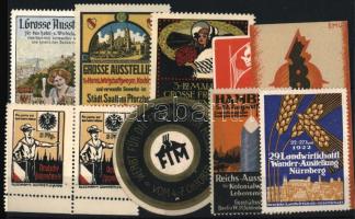 Régi, német kiállítási levélzáró tétel berakólapon / German poster stamps