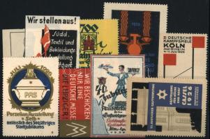 Régi, német kiállítási levélzáró tétel berakólapon / German poster stamps