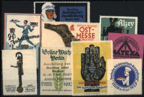 Régi, német kiállítási levélzáró tétel berakólapon / German poster stamps