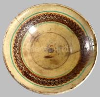 Lakodalmas tál. Somogy, 19. sz. második fele, javított, d: 39 cm /// KIZÁRÓLAG SZEMÉLYES ÁTVÉTEL, NEM POSTÁZZUK! / ONLY PERSONAL COLLECTION AT OUR OFFICE!