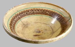 Lakodalmas tál. Somogy, 19. sz. második fele, javított, d: 39 cm /// KIZÁRÓLAG SZEMÉLYES ÁTVÉTEL, NE...