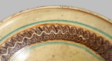 Lakodalmas tál. Somogy, 19. sz. második fele, javított, d: 39 cm /// KIZÁRÓLAG SZEMÉLYES ÁTVÉTEL, NE...