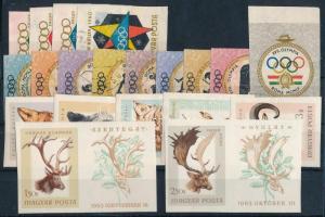 Kis vágott tétel, nem teljes sorok, 20 db bélyeg stecklapon