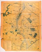 ca 1935 Budapest térképe a nemrég megváltozott utcanevekkel. sérült 42x50 cm hátoldalán utcajegyzékkel