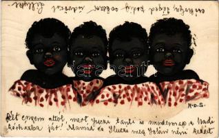 1914 Happy Little Coons. Raphael Tuck &amp; Sons 'Art' Series No. 6891. s: H.D.S. (EK)