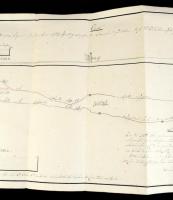 1802 Nagy méretű kézzel rajzolt műszaki tervrajz talán csatorna metszete, német nyelvű fejlegyzésekk...