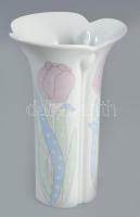 Arzberg vintage modern virágmintás váza, jelzett, hibátlan, m: 19,5 cm