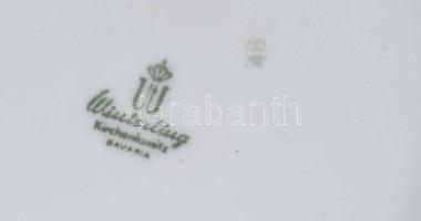 Bavaria plasztikus virágmintás aranyozott 6 személyes pralinékínáló, jelzett, minimális kopással, d:...