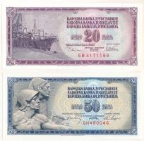 Jugoszlávia 1978. 20D + 1968. 50D T:UNC Yugoslavia 1978. 20 Dinara + 1968. 50 Dinara C:UNC Krause P#88a, P#83