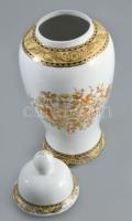 Német aranyozott fedeles váza, számozott, hibátlan, m: 30 cm