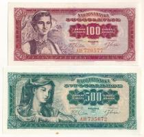 Jugoszlávia 1963. 100D + 500D T:AU Yugoslavia 1963. 100 Dinara + 500 Dinara C:AU Krause P#73, P#74