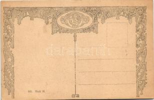 Boldog Új Évet! Országos Anya és Csecsemővédő Egyesület kiadása / New Year greeting art postcard, Hu...