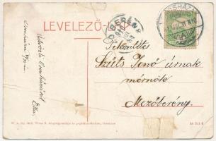 1910 Orosháza, Evangélikus templom, Első Orosházi Temetkezési Intézet, koszorú raktár. Pless N. kiad...