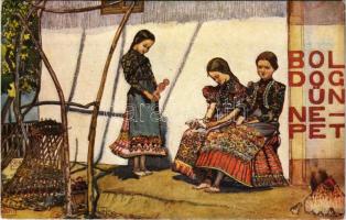 Boldog Ünnepet! Országos Anya és Csecsemővédő Egyesület kiadása 935. sz. / Easter greeting art postc...