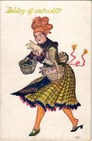 1934 Boldog Új Esztendőt! Országos Anya és Csecsemővédő Egyesület kiadása 932. sz. / New Year greeti...