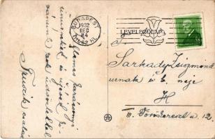 1932 Kellemes karácsonyi ünnepeket! Rigler R.J.E. / Hungarian art postcard with Christmas greetings ...