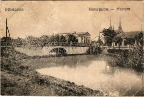 1921 Békéscsaba, Kultúrpalota, Múzeum, híd. Vasúti levelezőlapárusítás 5052. (Rb)