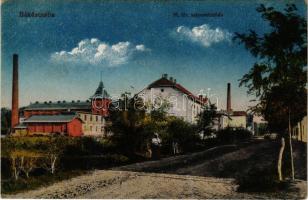 Békéscsaba, M. kir. selyemfonoda, selyemgyár. Vasúti levelezőlapárusítás 21. sz. 1918. (EK)