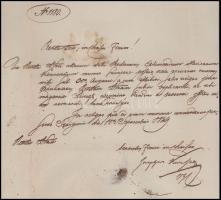 1849 Kunszt József (1790-1866) kalocsai érsek autográf levele latin nyelven Esztergomból Bécsbe